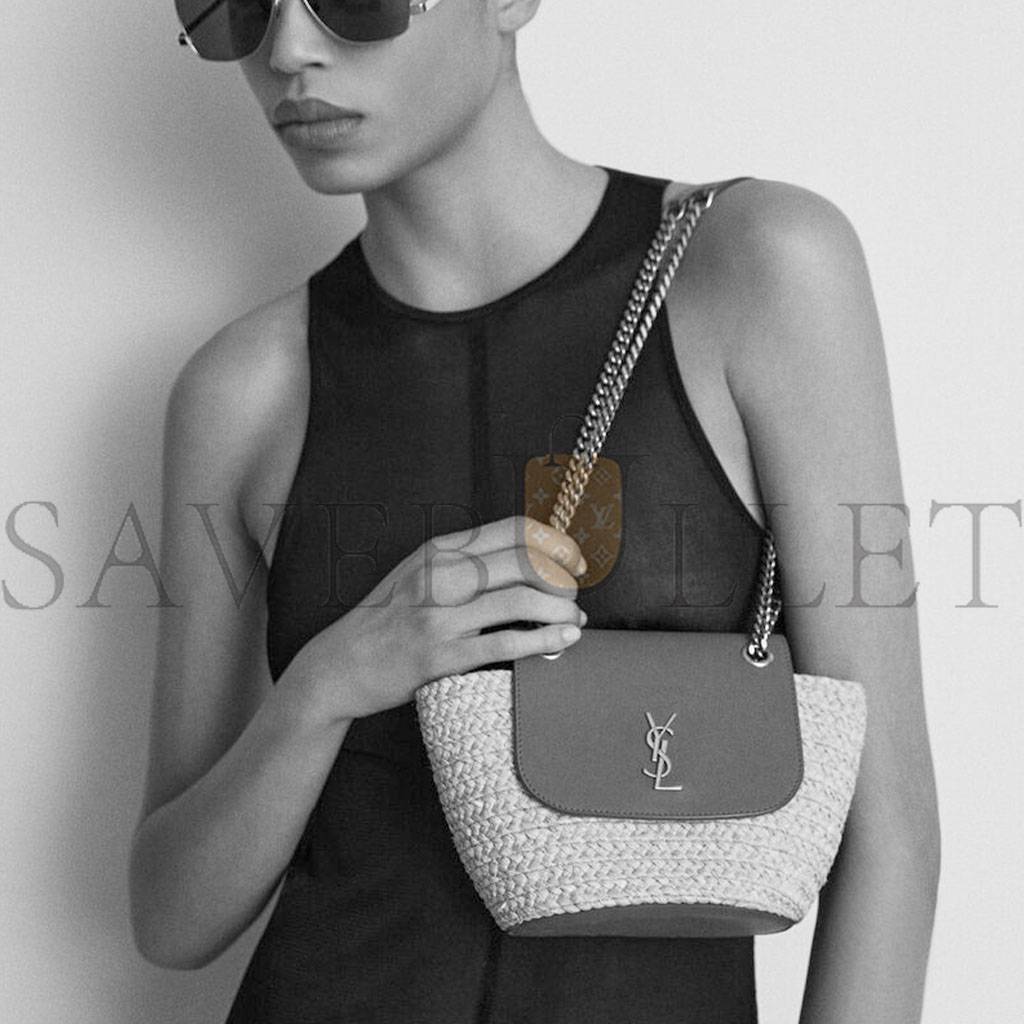 Y*L mini manon in raffia and aged vegetable-tanned leather 774269gaaed9051 (23*12*6cm)